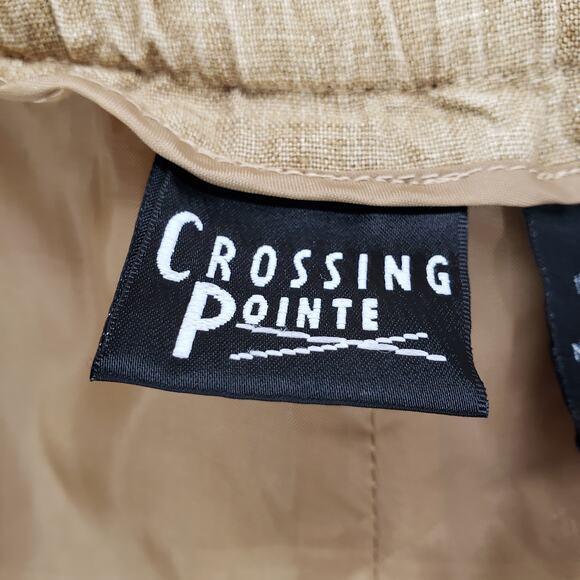 Crossing Pointe Women's 100%Linen  Brown Ankle Pants Size 22 - Picture 5 of 12